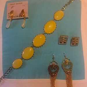 MOna creamy stones set Italian square earrings + 1